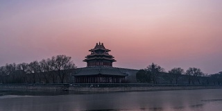 北京紫禁城T/L WS RL PAN角落处(白天到夜晚的过渡)