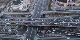 北京繁忙的天桥鸟瞰图