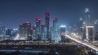 北京中央商务区夜景视频素材模板下载