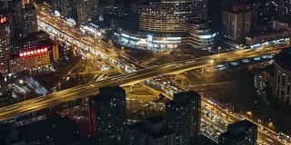 航天桥北京路交叉口夜景鸟瞰图