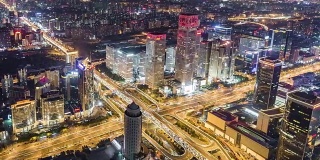 T/L MS HA PAN鸟瞰图北京CBD区域/北京，中国