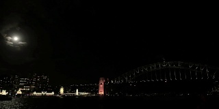 悉尼海港大桥和歌剧院的超级月亮时间间隔为4k