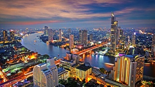 曼谷。小时后的夕阳视频素材模板下载