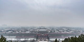T/L WS HA紫禁城覆盖薄层雪，北京，中国
