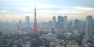 东京塔与东京城市天际线