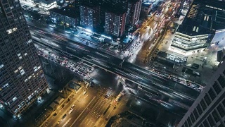 T/L WS HA City Traffic of Beijing at Night视频素材模板下载