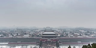 T/L WS HA ZI corner of the Forbidden City Covered with Thin Layer of Snow /中国北京