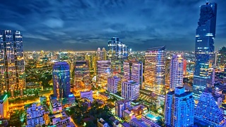 曼谷的新现代商业区视频素材模板下载