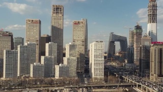 T/L WS HA PAN北京Urban Skyline in changing sunlight /北京，中国视频素材模板下载