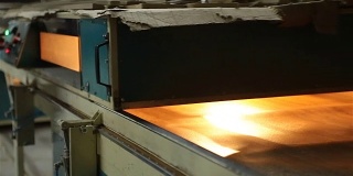 工人们用一层塑料膜盖住门的表面。