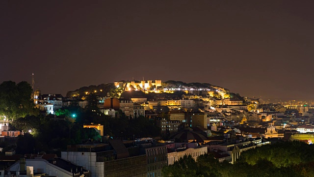 葡萄牙，里斯本，圣乔治堡的夜晚时光