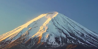 川口湖富士山的时间流逝