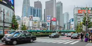 4K延时:日本东京新宿区的交通状况