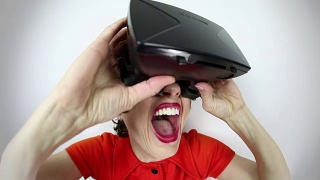 鱼眼视频宅女体验VR视频素材模板下载