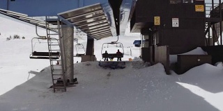 滑雪胜地的缆车