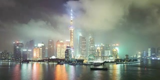 T/L WS HA ZI高角度观看上海市中心的夜晚/上海，中国