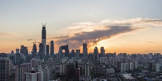 T/L WS HA ZI Beijing Dramatic Urban Skyline Changing in sunshine /北京，中国