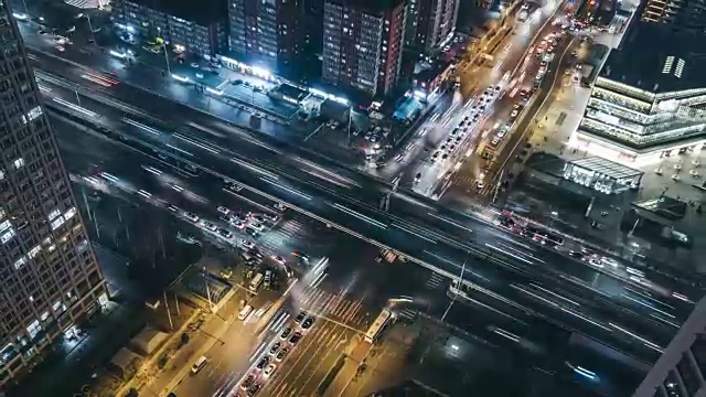 T/L MS HA ZO Road Intersection at Night /中国北京