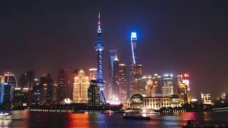 T/L WS HA ZI Downtown Shanghai, Day to Night Transition / Shanghai, China视频素材模板下载