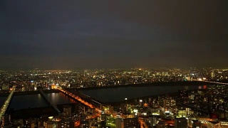 高清延时大阪市天际线视频素材模板下载