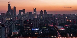 T/L WS HA TU Downtown Beijing, Dusk to Night Transition / Beijing, China
