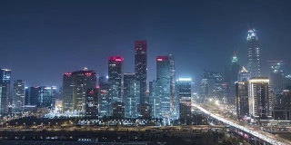 T/L WS HA ZO Beijing Central Business District at Night /北京，中国