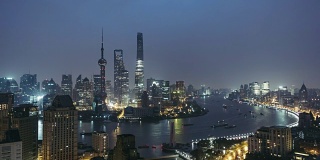 T/L WS HA Downtown Shanghai, Night to Dawn Transition / Shanghai, China