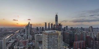 T/L WS HA PAN Beijing Urban Skyline at Sunset /北京，中国