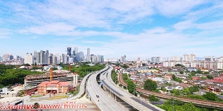 蓝天下吉隆坡的城市景观和天际线。