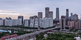 T/L WS HA TD北京CBD区域鸟瞰图/北京，中国