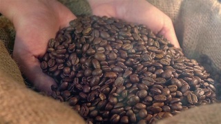 两段以慢镜头展示咖啡豆的视频视频素材模板下载