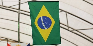 飘扬的巴西织物旗帜