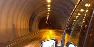 在挪威罗弗敦岛开过隧道的4K视频