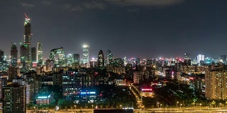 T/L WS HA PAN北京城市天际线与中央商务区，夜晚/北京，中国(白天与夜晚匹配)