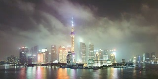 T/L WS HA TD高角度上海市中心夜景/上海，中国