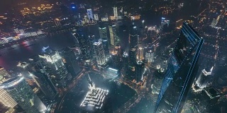 T/L WS HA ZI Shanghai City skyscraper at night /上海，中国