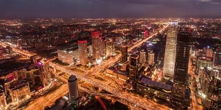 T/L WS HA PAN北京Urban Skyline, Night to Day Transition /北京，中国