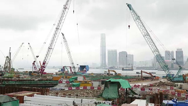 香港建筑工地隧道的时间推移。