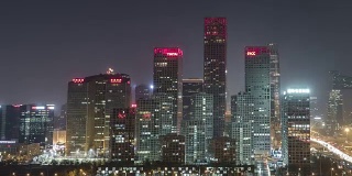 T/L MS HA ZO Illuminated skyscraper at night /北京，中国