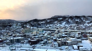 日本北海道，小樽城，雪景视频素材模板下载