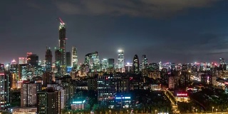 T/L WS HA TU高角度观看北京市中心，夜晚/北京，中国