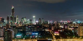 T/L WS HA PAN高角度观看北京市中心，夜晚/北京，中国