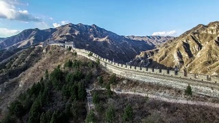 居庸关长城鸟瞰图，北京，中国视频素材模板下载