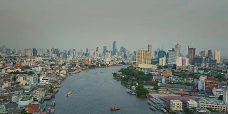 湄南河，曼谷，航拍