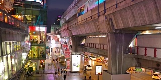 泰国曼谷BTS / Skytrain夜间街景