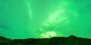 延时拍摄:冰岛斯奈费尔斯半岛的北极光
