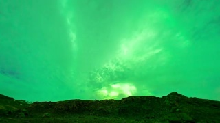 延时拍摄:冰岛斯奈费尔斯半岛的北极光视频素材模板下载