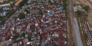 泰国曼谷贫民窟鸟瞰图