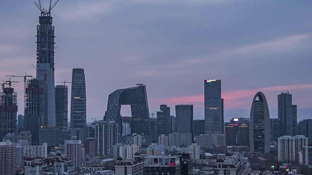 T/L MS HA TD Downtown Beijing Sunset / Beijing, China