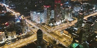 T/L WS HA TU Beijing Central Business District and Rush Hour Traffic /北京，中国